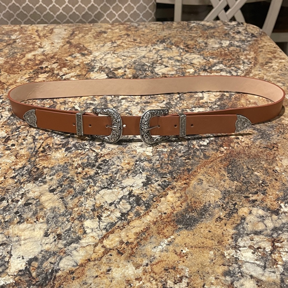 Francesca's Collections Brown Double Buckle Belt Size L/XL